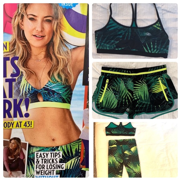 Fabletics 3pc Kate Hudson Covershoot Jungle Theme Set Top & bottoms 🤩 HL - Picture 1 of 17